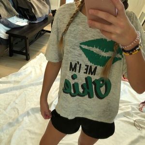 LUSH!!! Kiss me I’m Okie open back shirt